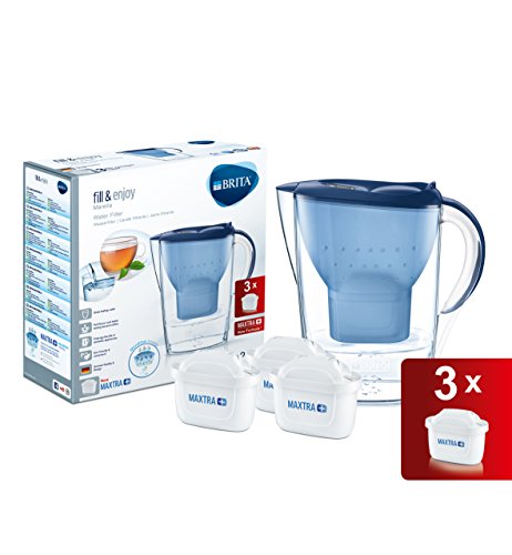 Brita Wasserfilter Starterpaket Marella, inkl. 3 Maxtra inklusive Filterkartuschen blau