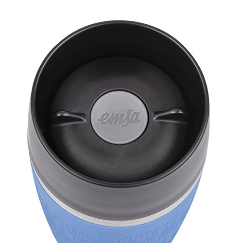 Emsa Isolierbecher Travel Mug 360 ml Manschette Wasserblau