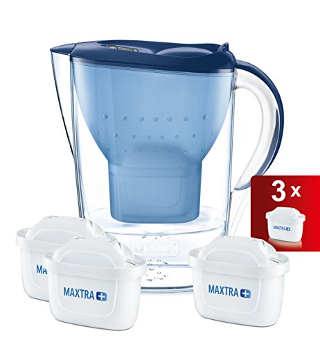 Brita Wasserfilter Starterpaket Marella, inkl. 3 Maxtra inklusive Filterkartuschen blau