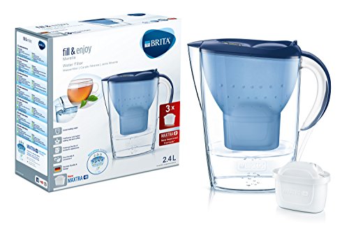 Brita Wasserfilter Starterpaket Marella, inkl. 3 Maxtra inklusive Filterkartuschen blau