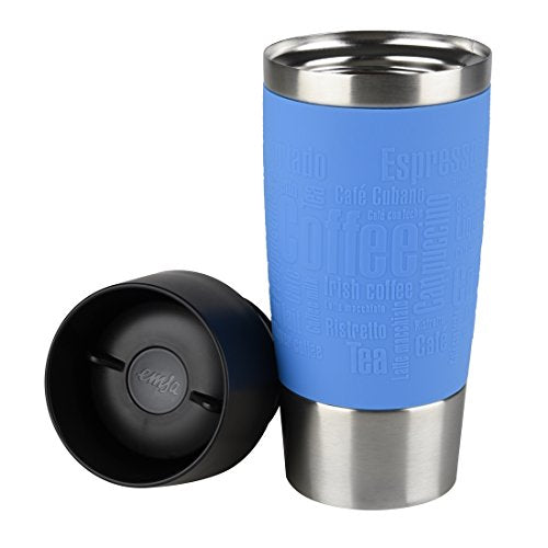 Emsa Isolierbecher Travel Mug 360 ml Manschette Wasserblau