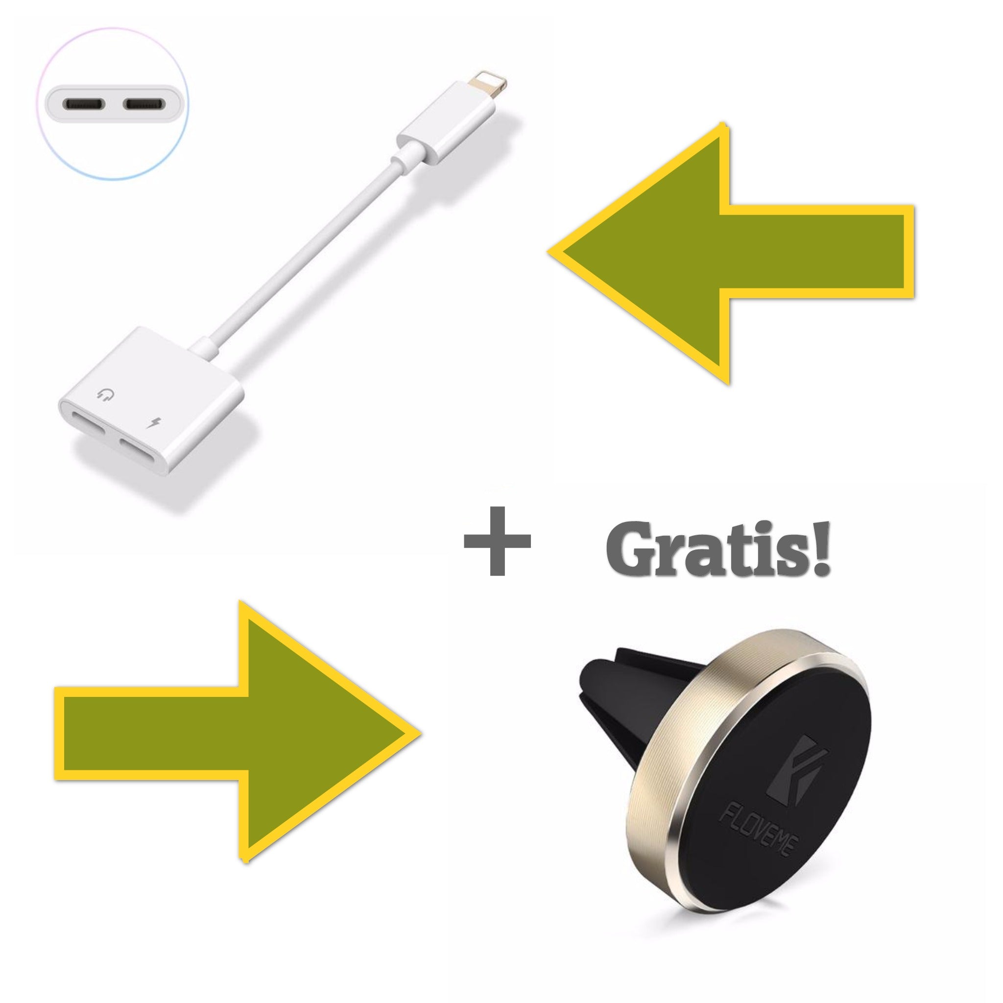 2 in 1 Lightning Kopfhörer Adapter für iPhone X/ 7/ 8