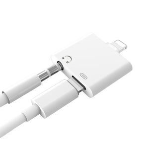 2 in 1 Lightning + 3,5mm Kopfhörer Adapter für iPhone X/ 7/ 8